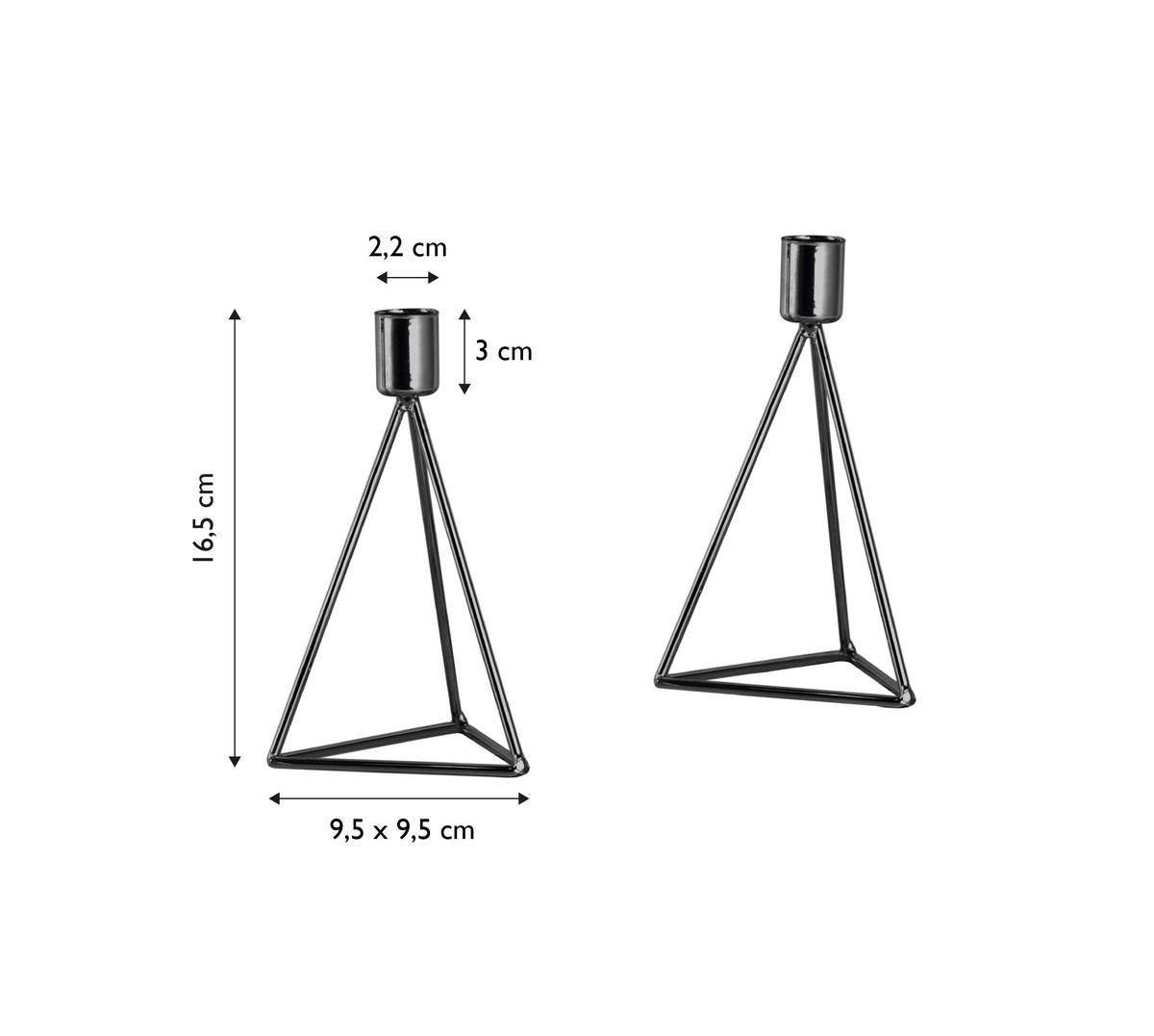 Kerzenständer-set Eisen Für Stabkerzen 2-Teilig - Schwarz, Basics, Metall (9,5/16,5cm) - Echtwerk