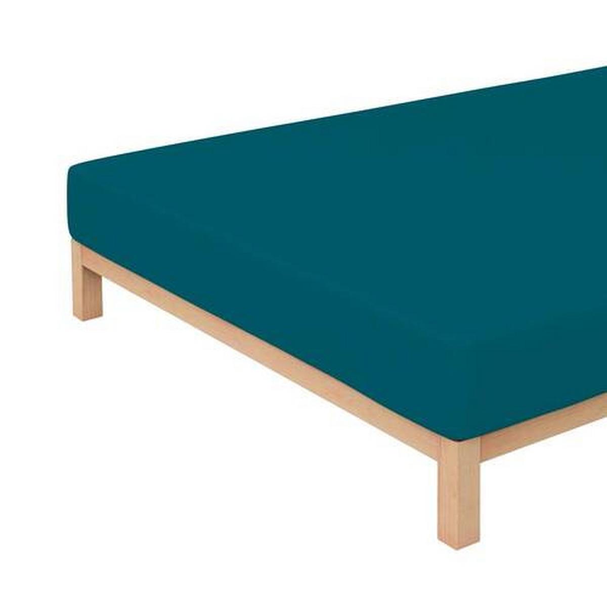 Spannleintuch Pure - Petrol, Basics, Textil (180-200/200-220cm) - Schlafgut