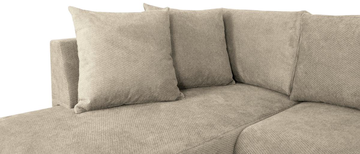 Wohnlandschaft Veronice Beige B: 313 cm - Blau/Beige, Trend, Textil (171/313/141cm)