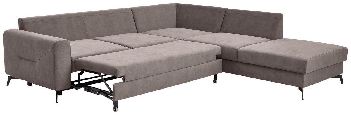 Sedací souprava ADESSO, pravá, šedobéžová barva - černá/šedobéžová, Konvenční, kov/textil (275/257cm) - MID.YOU