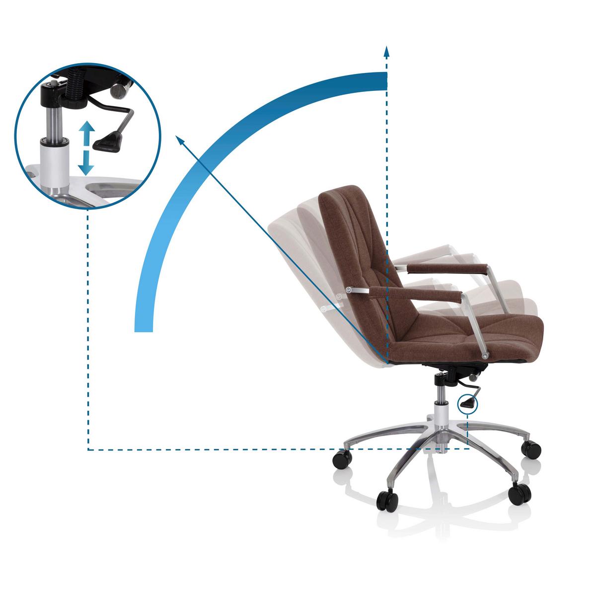 Drehstuhl Saranto Ii Braun - Alufarben/Braun, MODERN, Kunststoff/Textil (57/100/75cm) - MID.YOU
