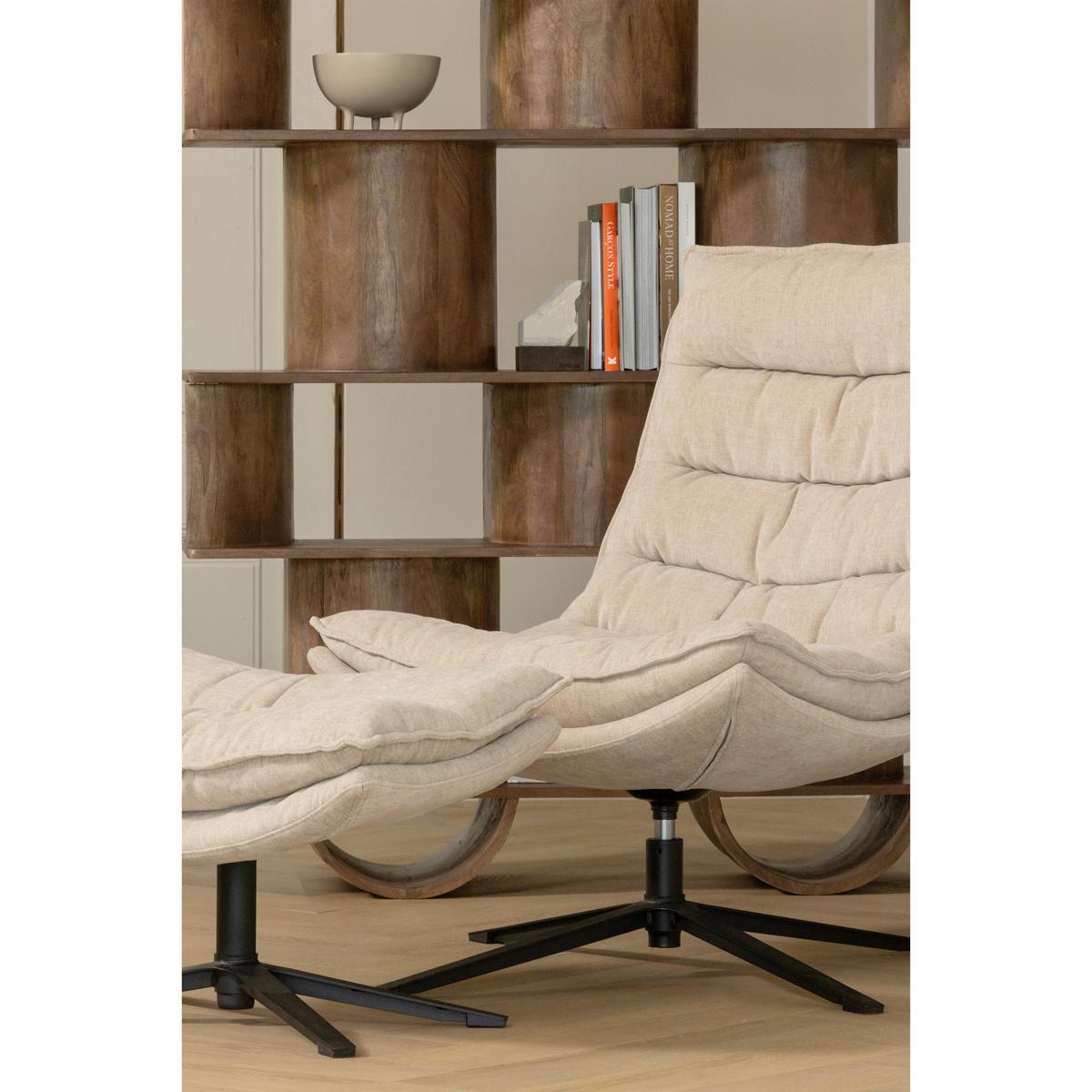 Sesselset Kube Naturfarben B: 77cm - Schwarz/Naturfarben, Design, Textil (77/97/69cm) - Livetastic