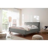 Polsterbett Frieda 180x200cm Hellgrau - Hellgrau/Schwarz, KONVENTIONELL, Textil (180/200cm) - Livetastic