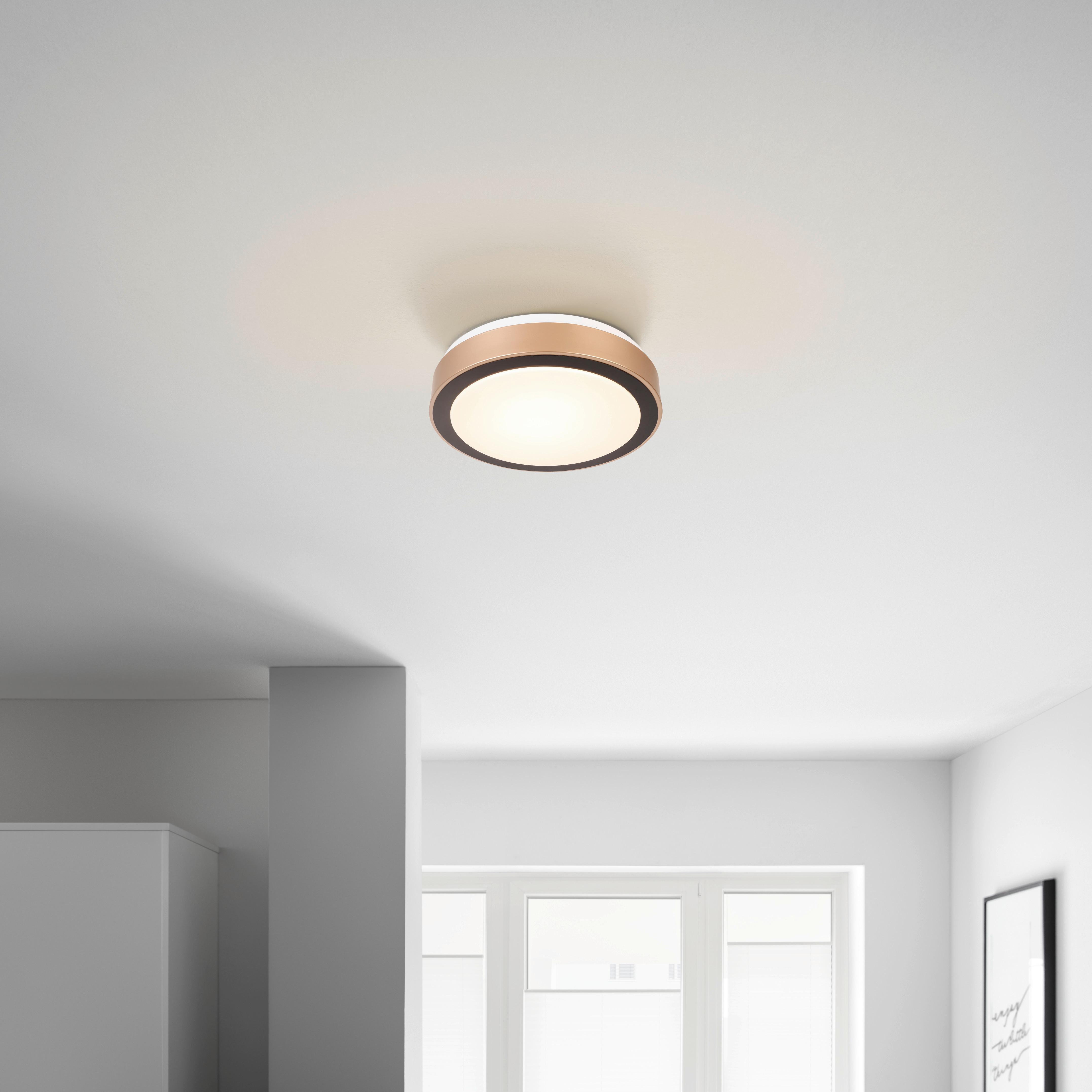 Stropní LED svítidlo RONDO, P/V: 30/8cm - bílá/černá, Romantický / Rustikální, kov/plast (30/8cm) - Mömax