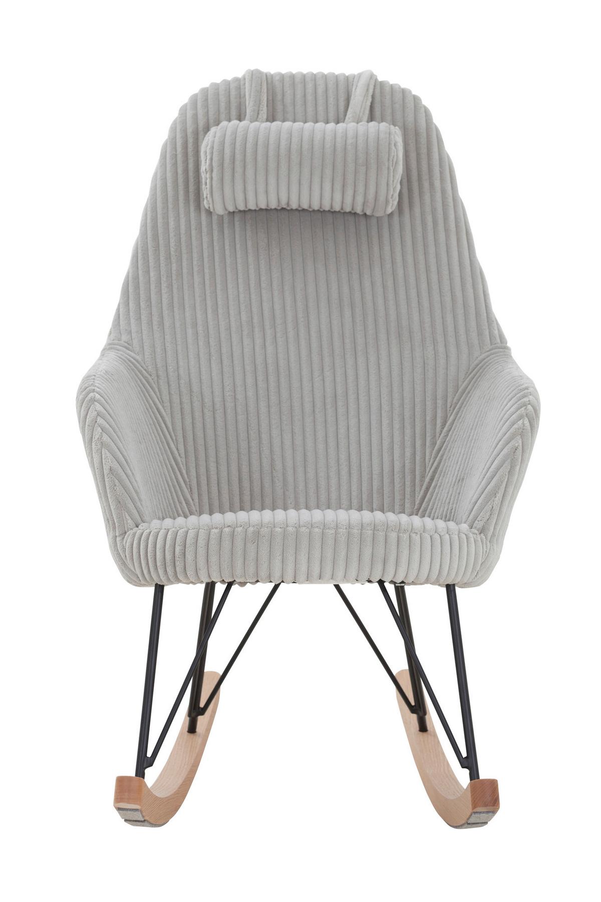 Schaukelstuhl Grau B: 102 Cm - Eichefarben/Schwarz, MODERN, Textil/Metall (102/109/66cm) - Livetastic