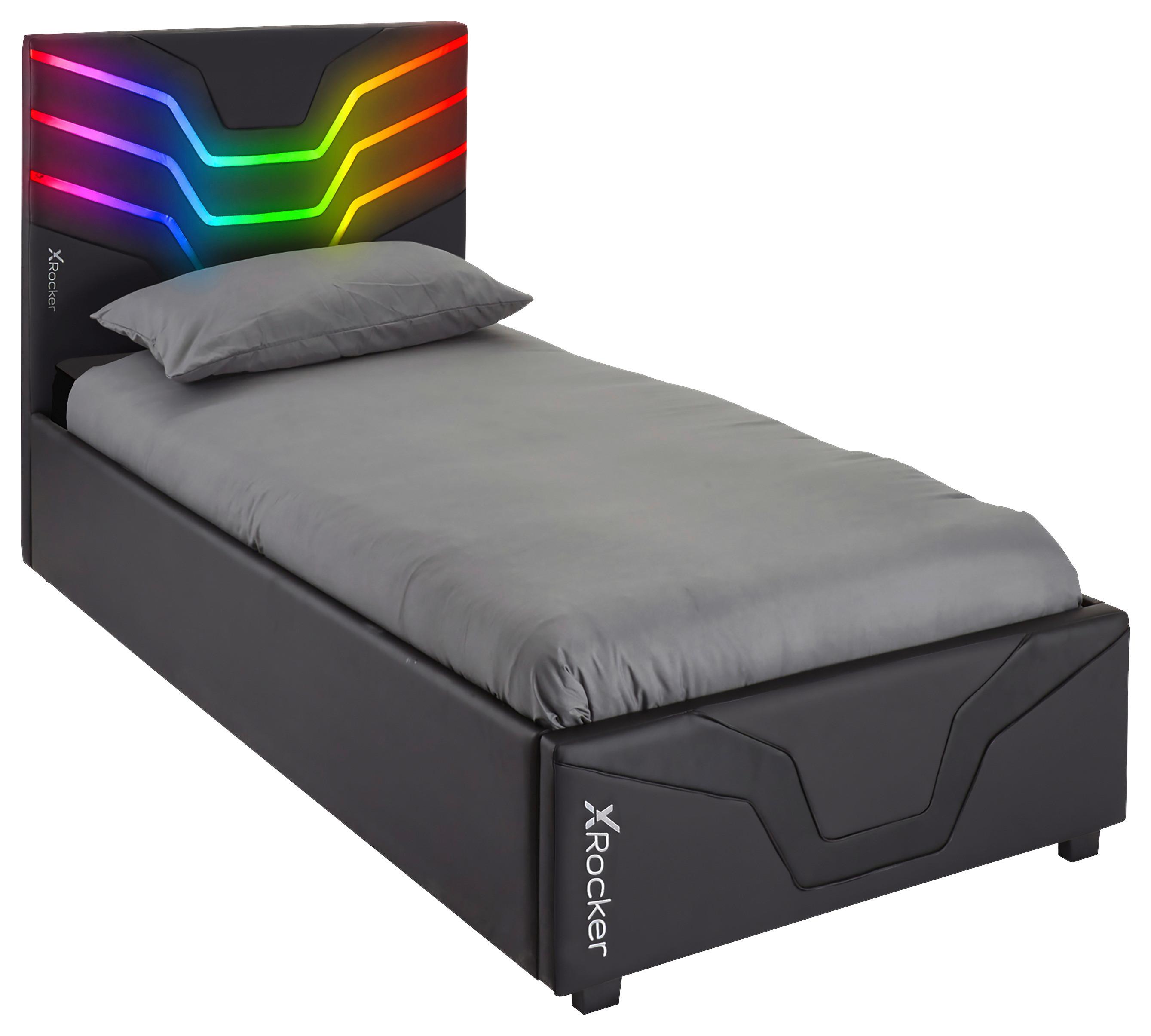 Bett Inkl. Bettkasten U. Rost Schwarz, Lf: 90x200 Cm - Schwarz, MODERN, Holzwerkstoff (90/200cm) - X Rocker