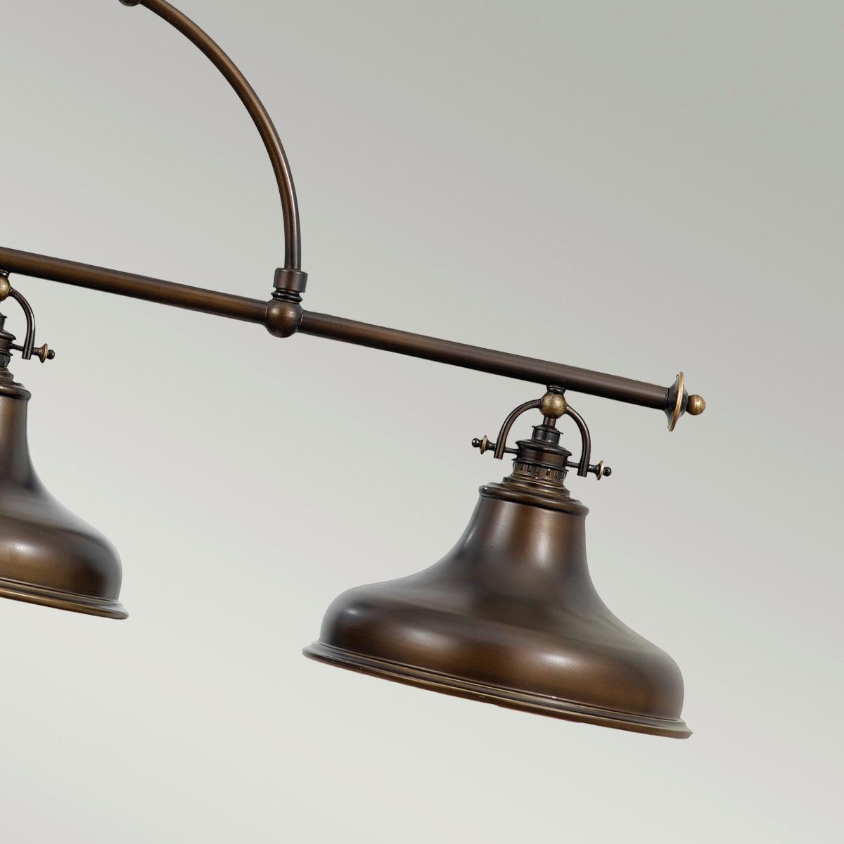 Hängeleuchte H: ca. 73 cm 3-Flammig Bronzefarben - Bronzefarben, Design, Glas/Metall (133.3/34,3/73cm) - Elstead Lighting