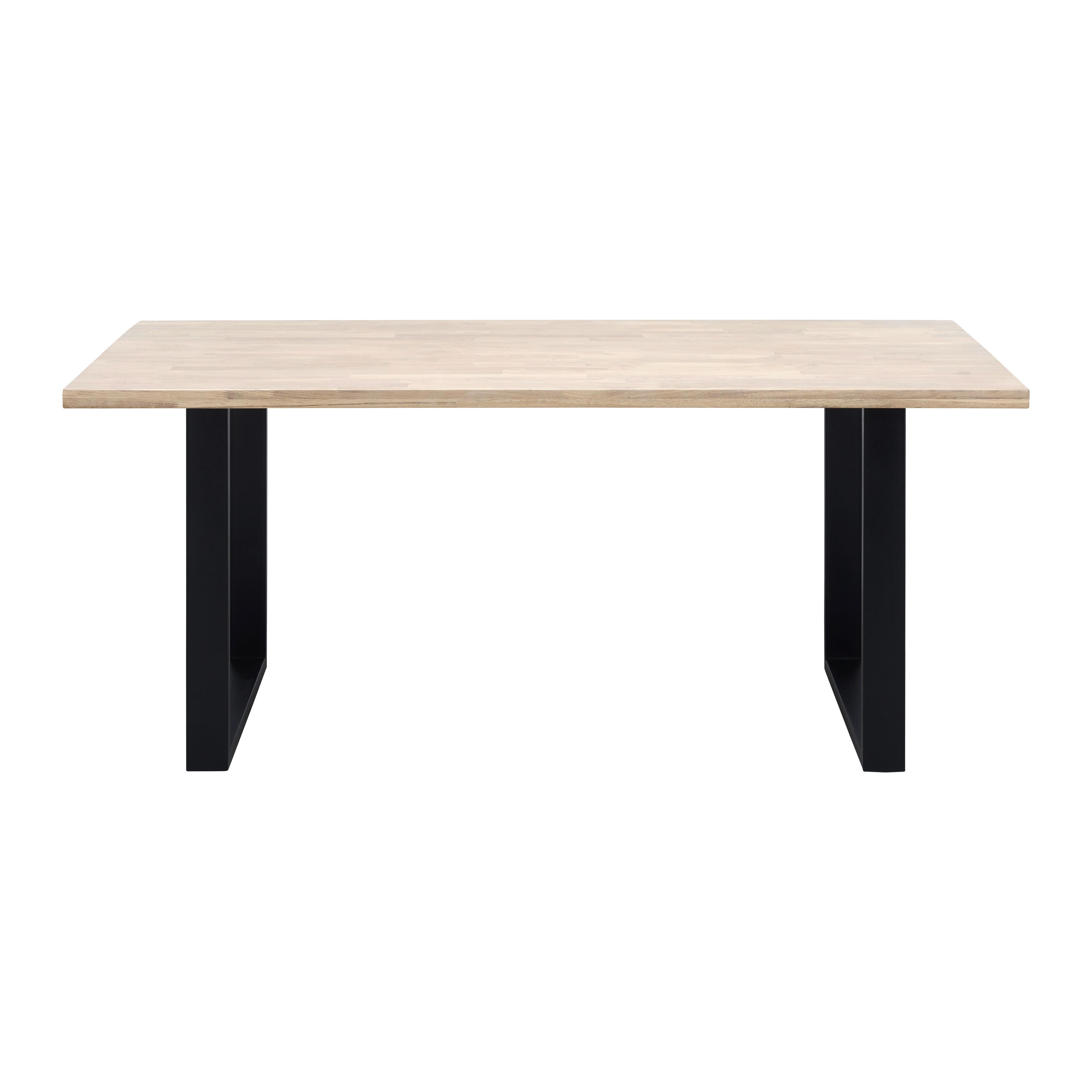 Jídelní Stůl Valerio 180x90 Cm - černá/barvy dubu, Moderní, kov/dřevo (180/90/76cm) - Bessagi Home