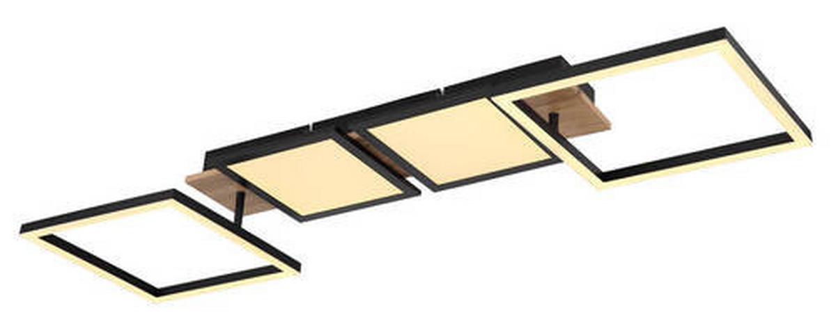 LED-Deckenleuchte 67282-36 - Dunkelbraun/Opal, Design, Holzwerkstoff/Kunststoff (100/27/11cm) - Globo