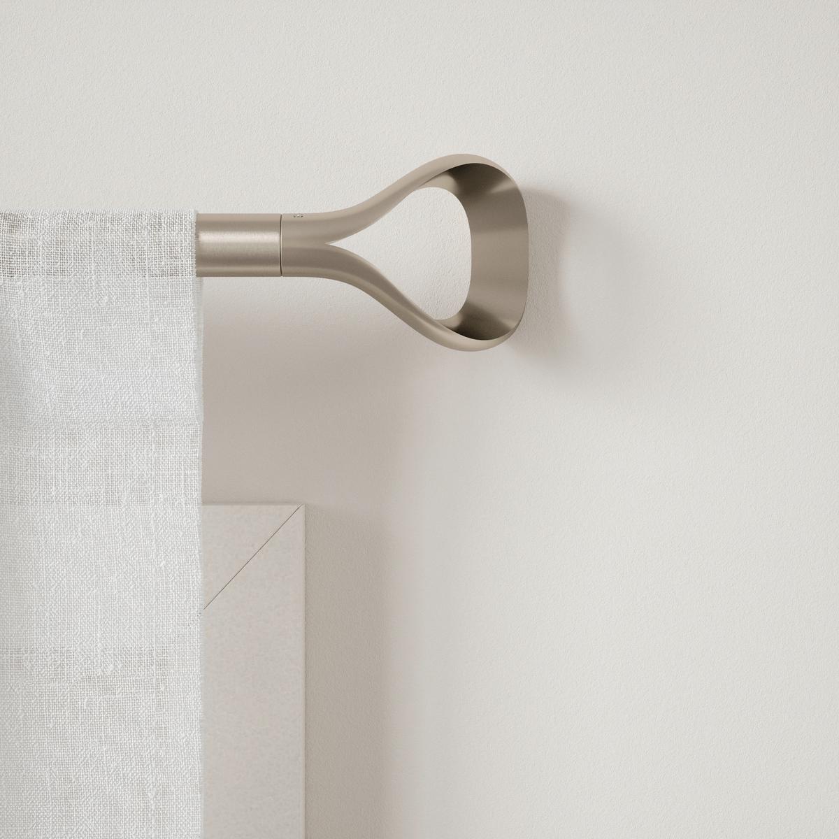 Vorhangstangenset Loop Nickelfarben L: 107-305 cm - Nickelfarben, KONVENTIONELL, Kunststoff/Metall (107-305cm) - Umbra