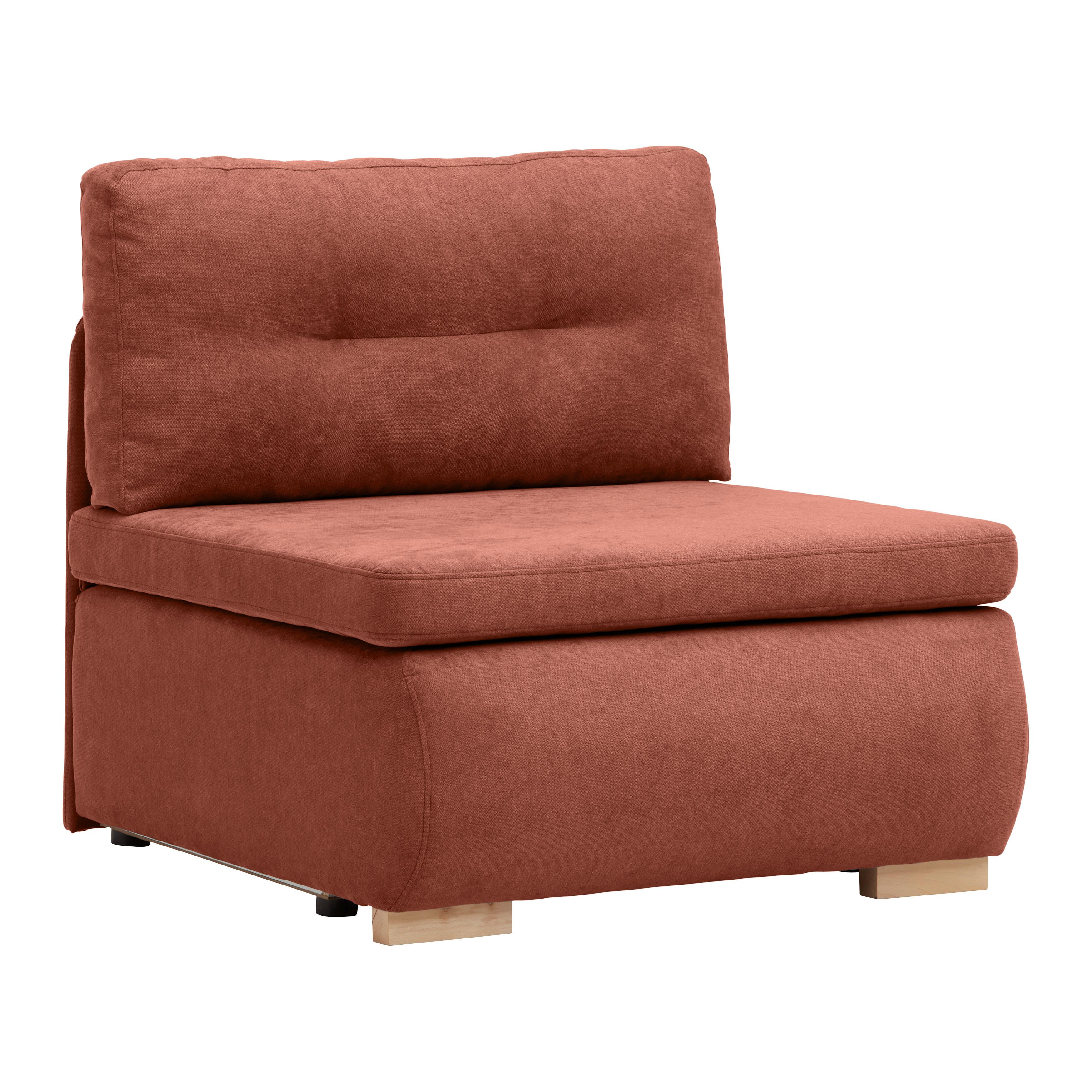 Rozkládací křeslo MODENA, korálová - černá/korály, textil/plast (89/88/90cm) - Based