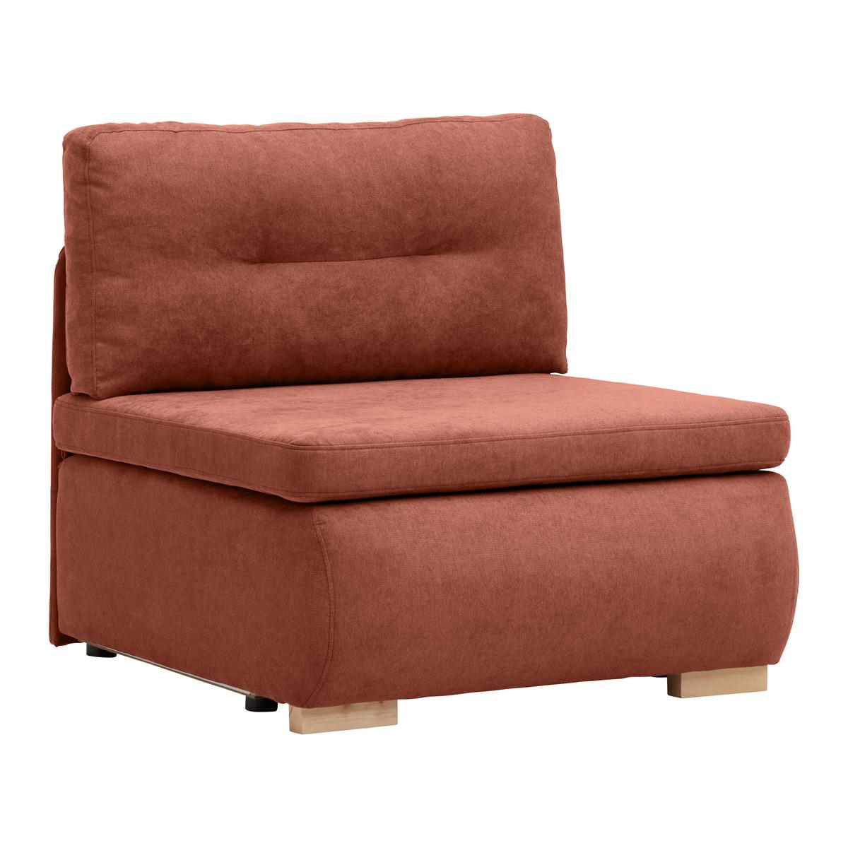 Rozkládací křeslo MODENA, korálová - černá/korály, textil/plast (89/88/90cm) - Based