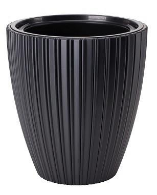 Obal na květináč MIRA 30 - antracitová, Konvenční, plast (29,0/32/29,0cm) - Mömax