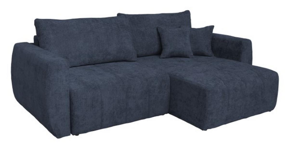 Rozkladacia pohovka BALI, tmavomodrá, s úl. priestorom - čierna/sivá, Modern, drevo/textil (245/74-90/104cm) - Luca Bessoni