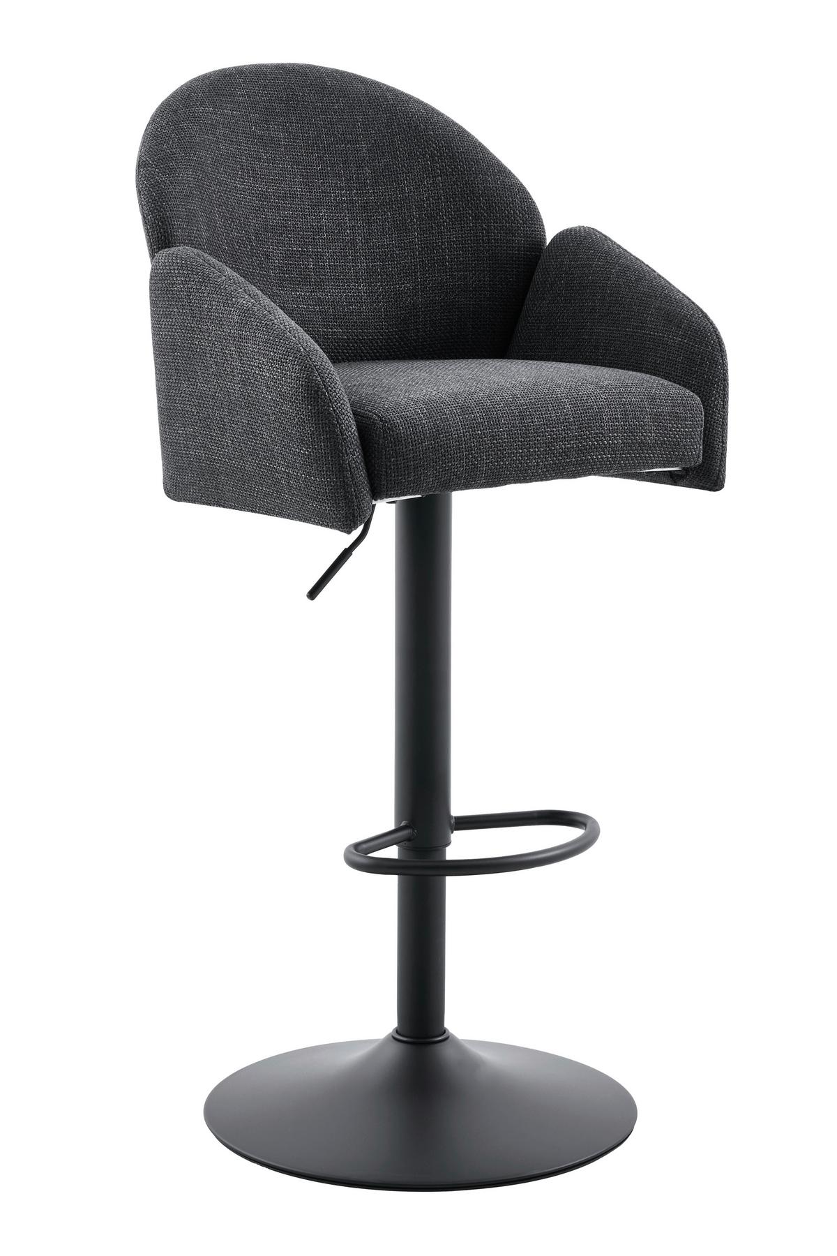 Barhocker-Set Holly H 2er-Set - Anthrazit/Schwarz, MODERN, Textil/Metall (51,5/96-117/53cm) - MID.YOU