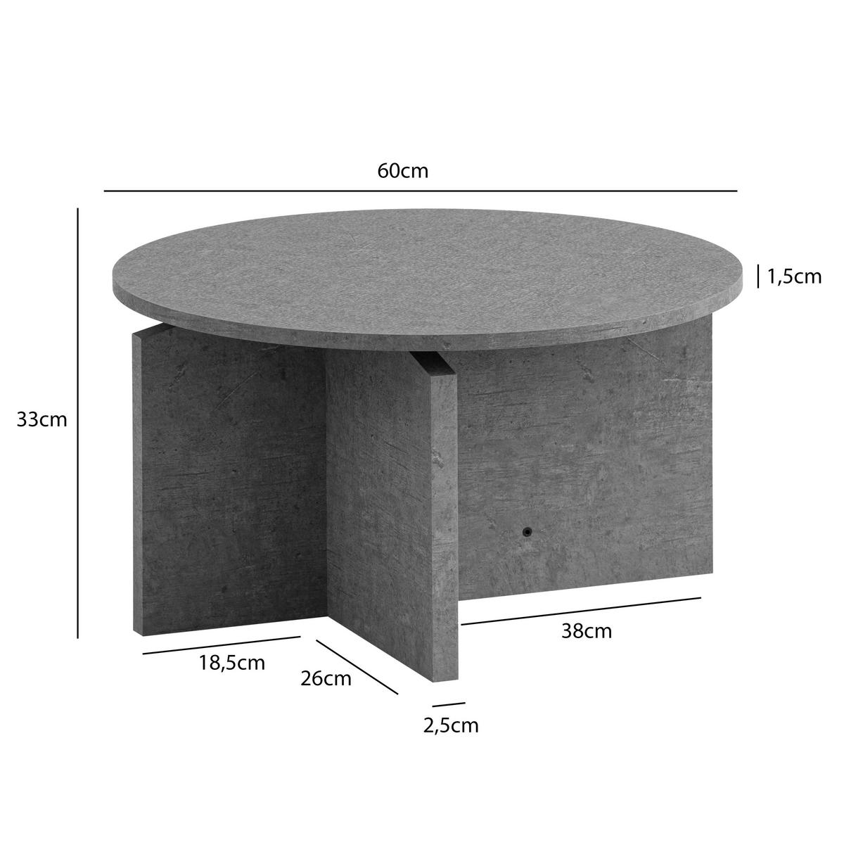 Couchtisch Grau L: 60 cm - Grau, Design, Holzwerkstoff (60/60/33cm) - Livetastic