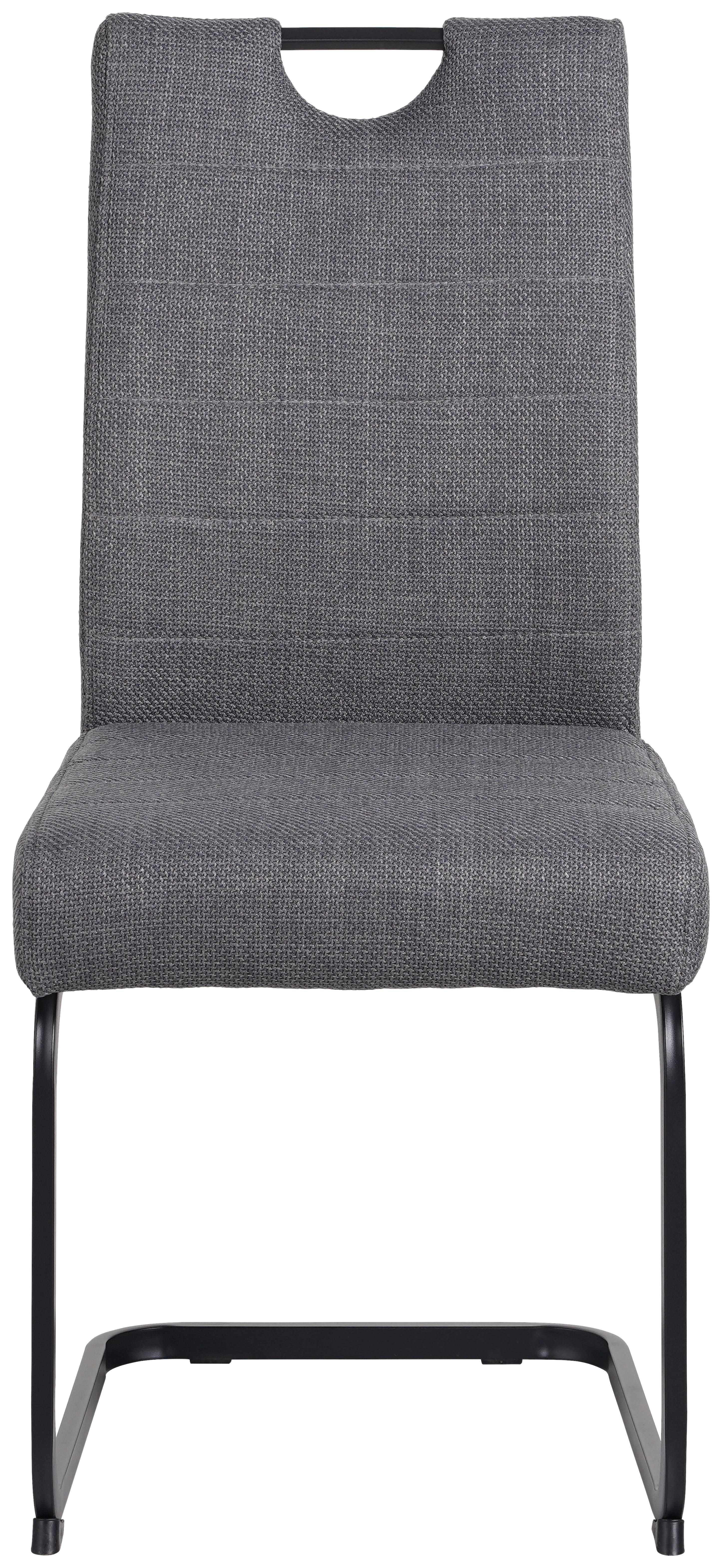 Schwingstuhl Finni Webstoff Grau Federkern