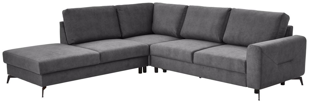 Sedací souprava ADESSO, levá, tmavě šedá barva - černá/tmavě šedá, Konvenční, kov/textil (257/275cm) - MID.YOU