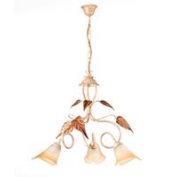 Kronleuchter 4647/3 - Beige/Weiß, Natur, Glas/Metall (40/40/110cm)