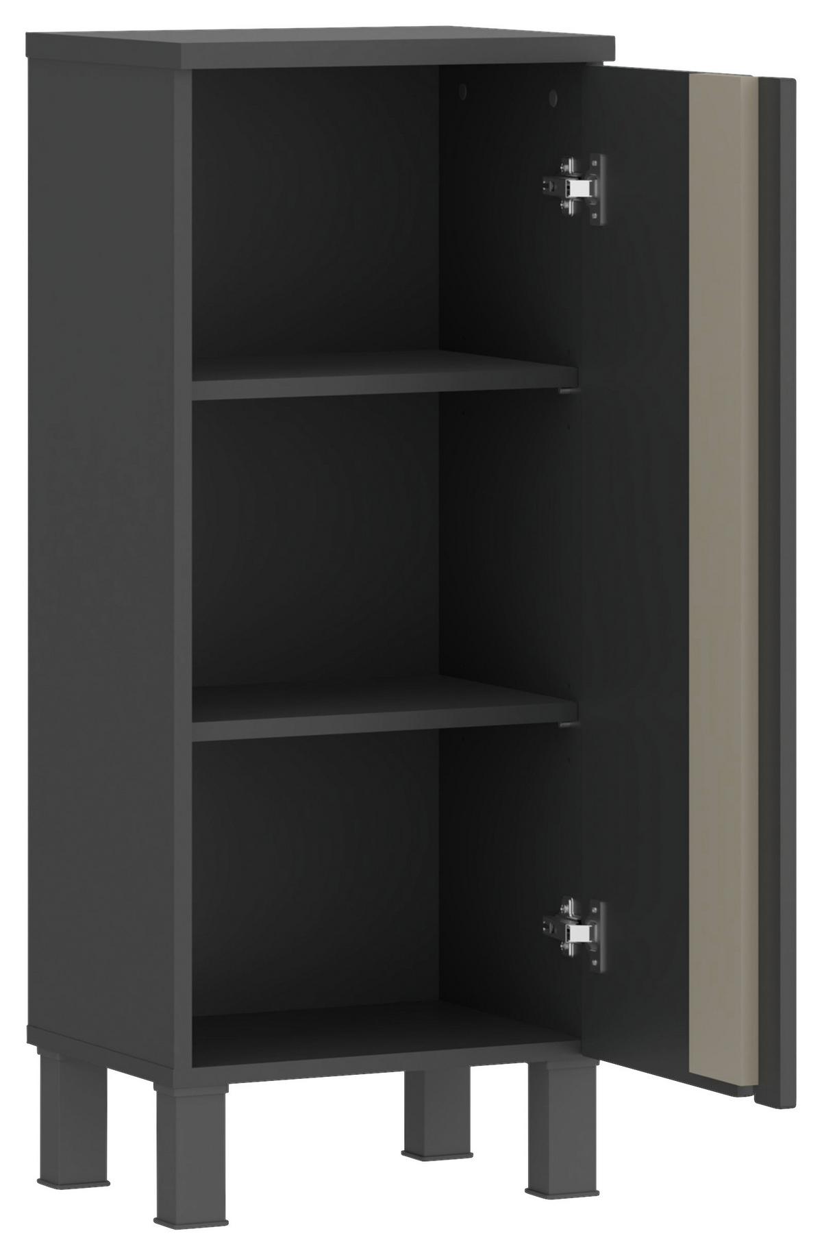 Badezimmer Unterschrank Manhattan Man BxH 40x100 cm - Anthrazit/Grau, MODERN, Holzwerkstoff (40/100/35,3cm) - Luca Bessoni