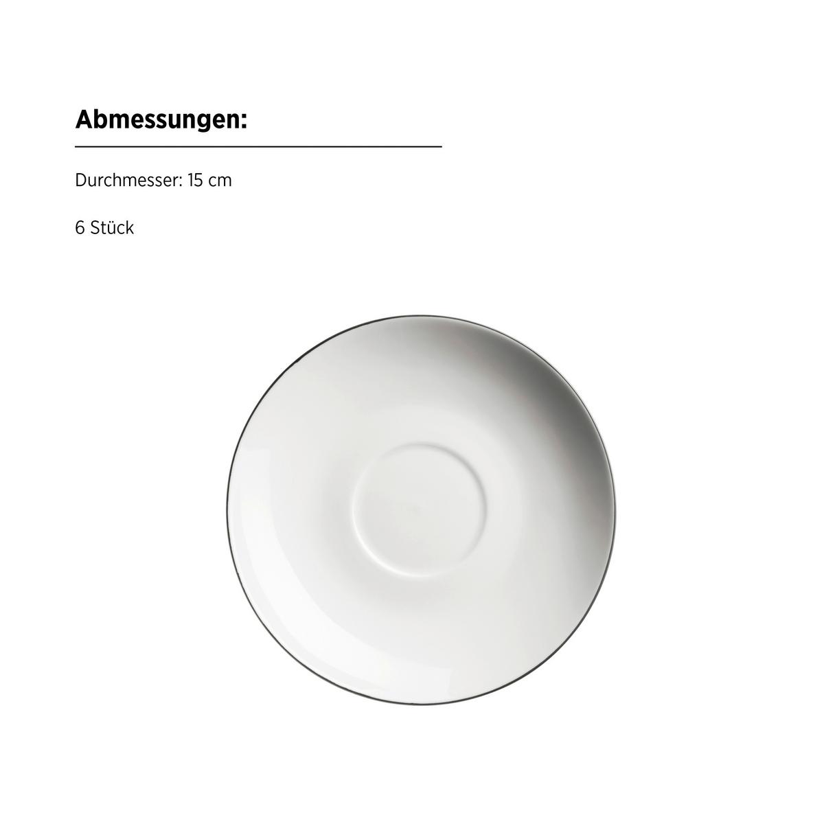 Kaffeeservice Felise Porzellan 6 Personen Geschirr Set - Schwarz/Weiß, Trend, Keramik - Mäser