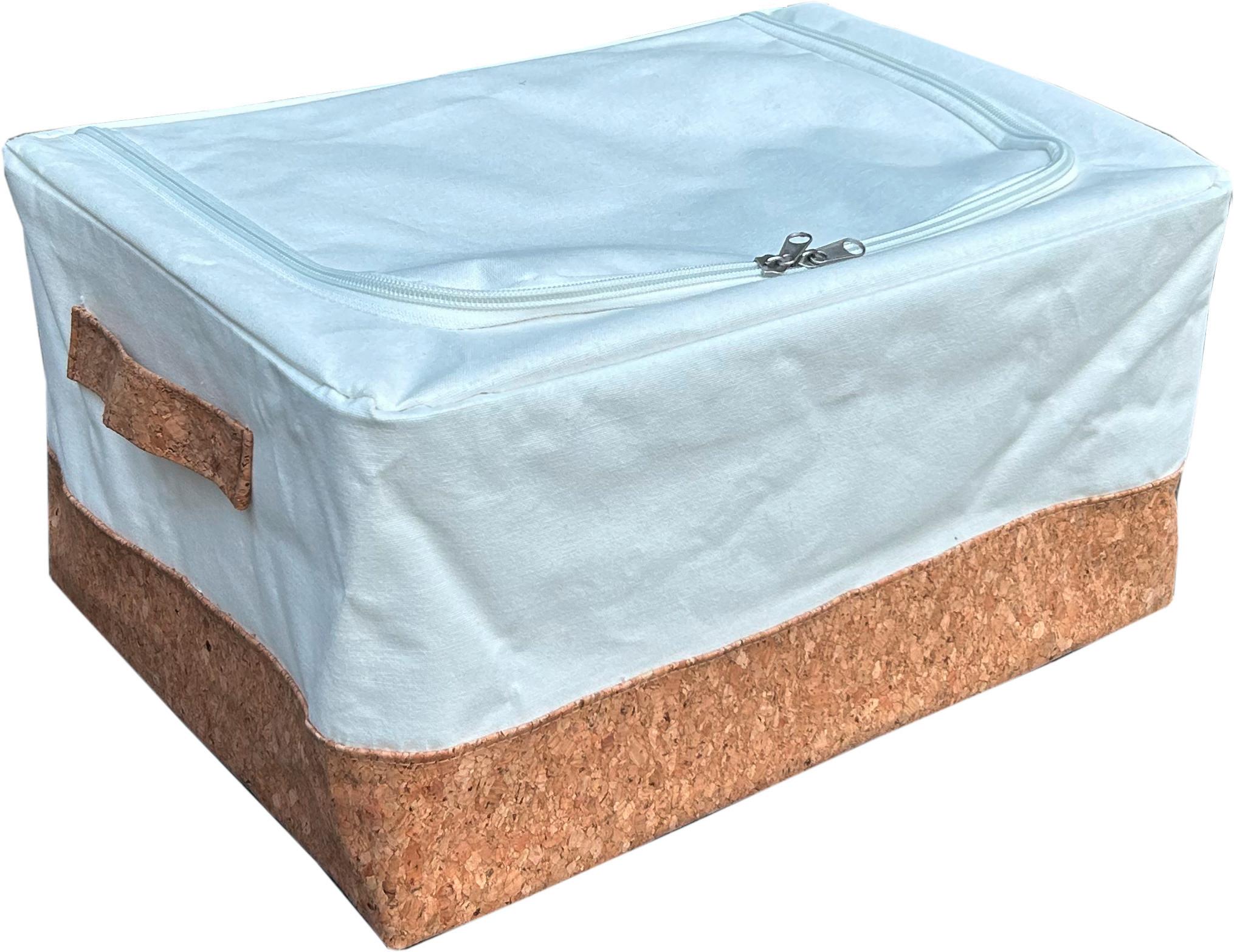 Regalkorb Leonard - Naturfarben/Weiß, ROMANTIK / LANDHAUS, Holz/Textil (39cm) - James Wood