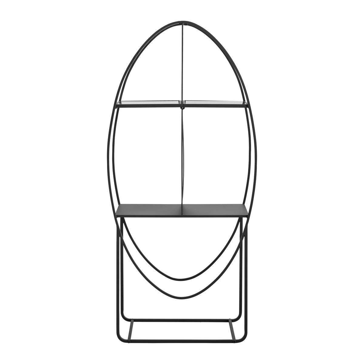 REGÁL CHASE -TREND- - černá, Moderní, kov/sklo (65/140/32cm) - Premium Living