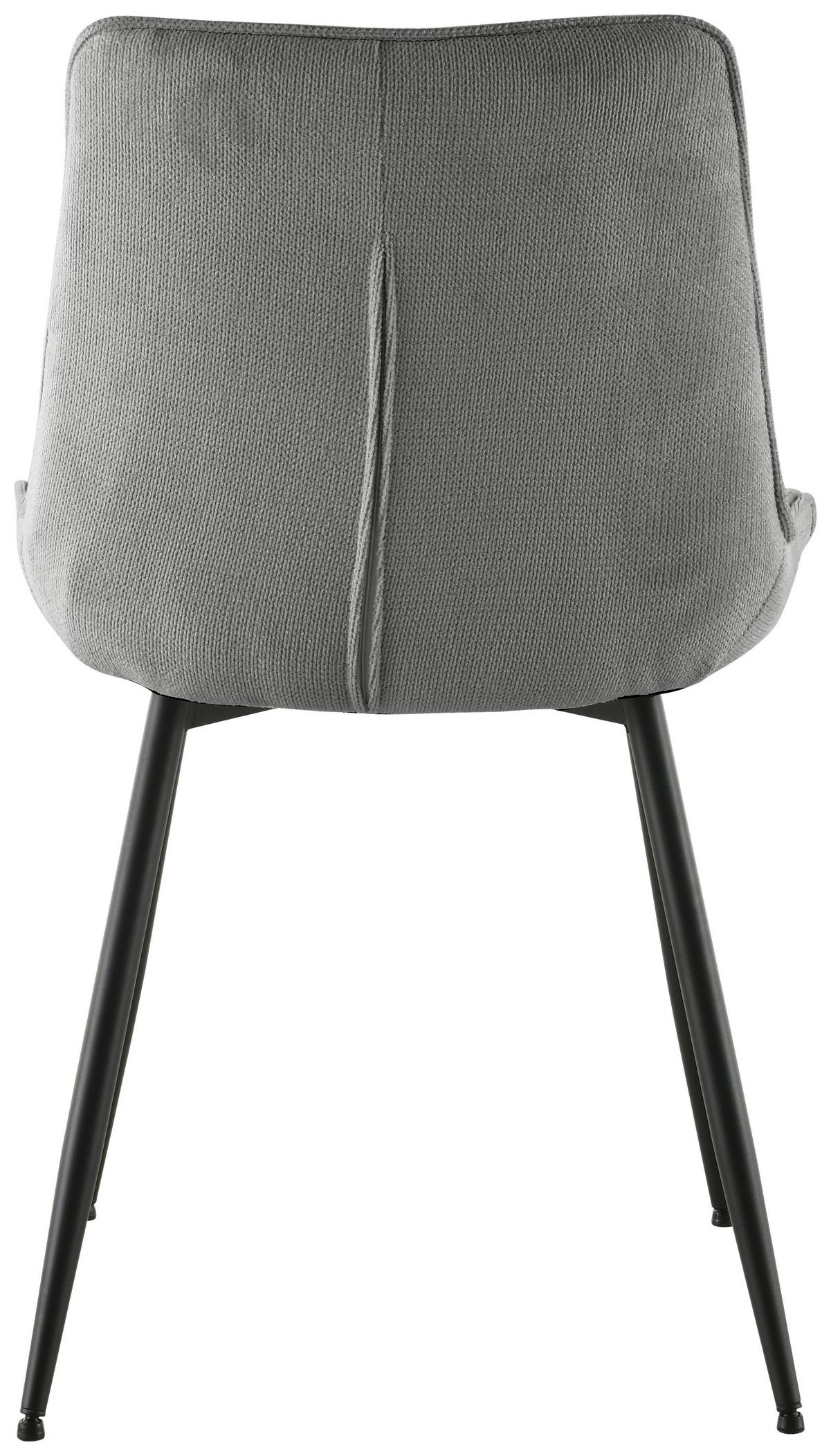 Polsterstuhl Lenny Leinenoptik Grau - Schwarz/Grau, LIFESTYLE, Holz/Textil (54/88/60cm) - Livetastic