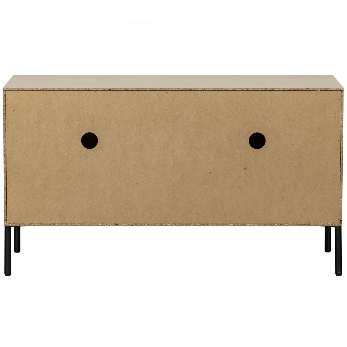 LOWBOARD Gravure Naturfarben B: 100cm - Schwarz/Naturfarben, Design, Holz (100/56/44cm) - Livetastic