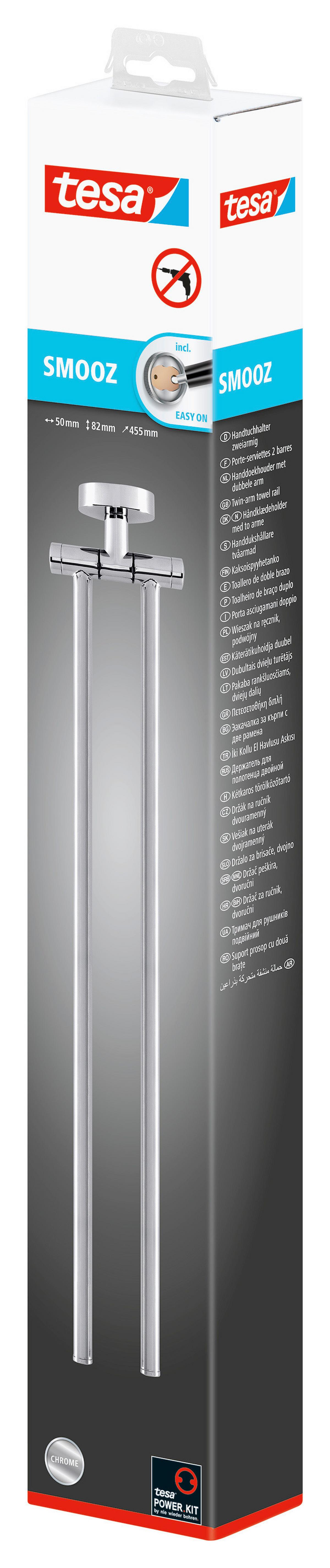 Handtuchhalter Smooz Chromfarben B: 5 Cm - Chromfarben, Trend, Metall (5/8,2/45,5cm) - Tesa