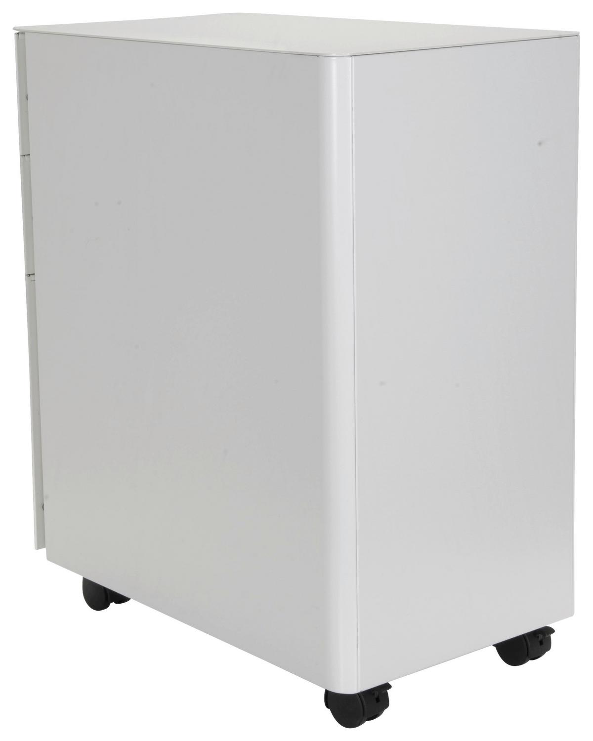 Rollcontainer Color I Weiß - Weiß, MODERN, Kunststoff/Metall (30/59/50cm) - MID.YOU