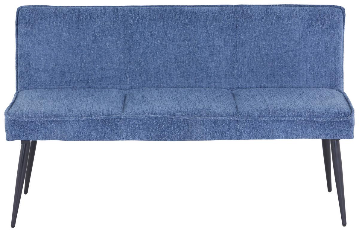 Sitzbank Cory - Blau/Schwarz, MODERN, Textil/Metall (140/83/62cm) - MID.YOU