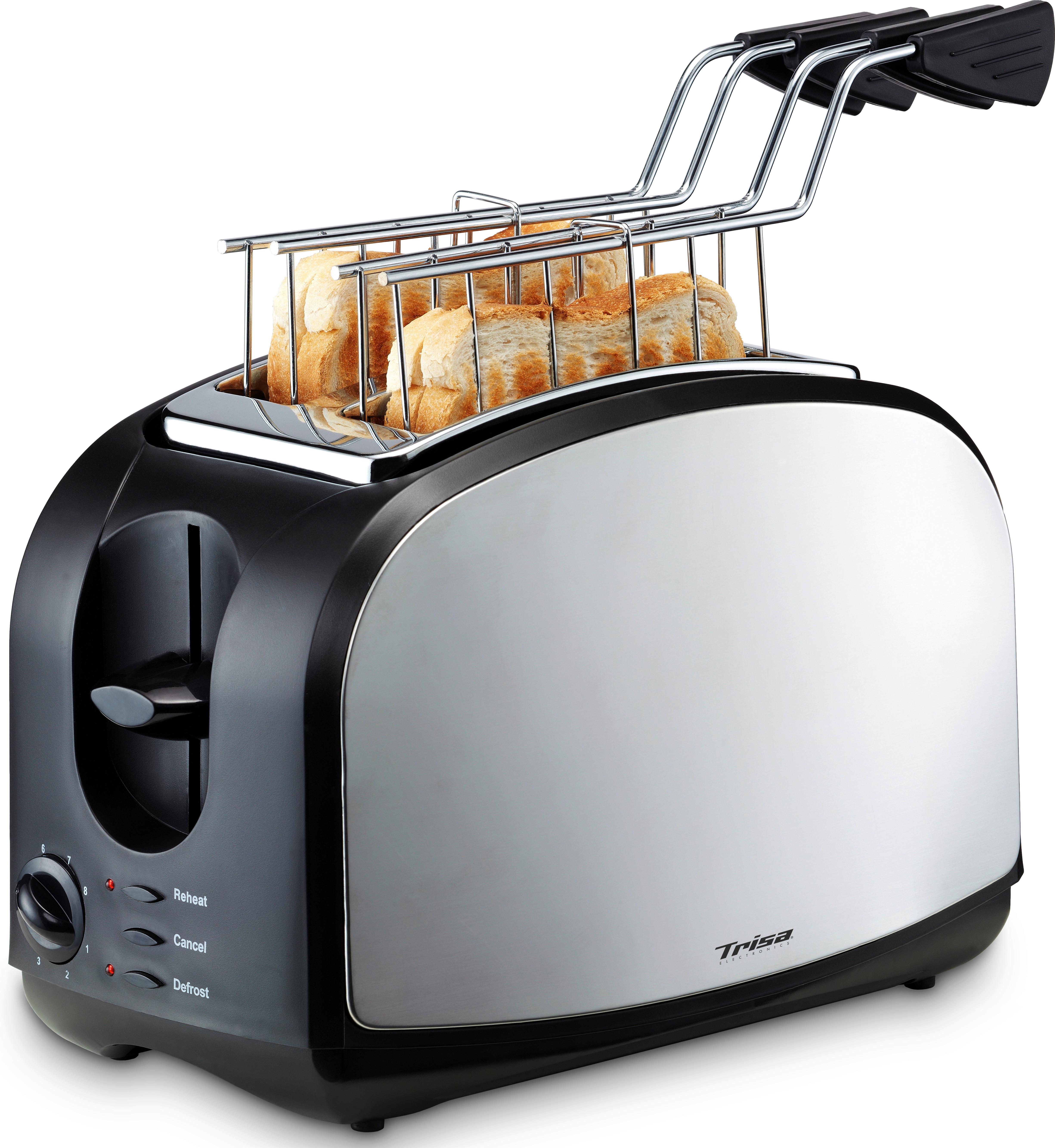 Toaster Crispy Snack Mit 8 Bräunungsgraden - Schwarz, MODERN, Kunststoff (28,5/17/19,4cm) - Trisa Electronics