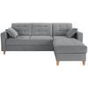 Ecksofa Bergen - Anthrazit/Naturfarben, Design, Textil (231/160cm) - Luca Bessoni