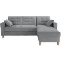 Ecksofa Bergen - Anthrazit/Naturfarben, Design, Textil (231/160cm) - Luca Bessoni