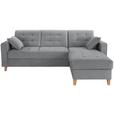 Ecksofa Bergen - Anthrazit/Naturfarben, Design, Textil (231/160cm) - Luca Bessoni