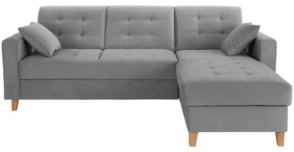 Ecksofa Bergen - Anthrazit/Naturfarben, Design, Textil (231/160cm) - Luca Bessoni