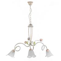Kronleuchter 4985/3 - Pink/Weiß, KONVENTIONELL, Glas/Metall (80/85cm)