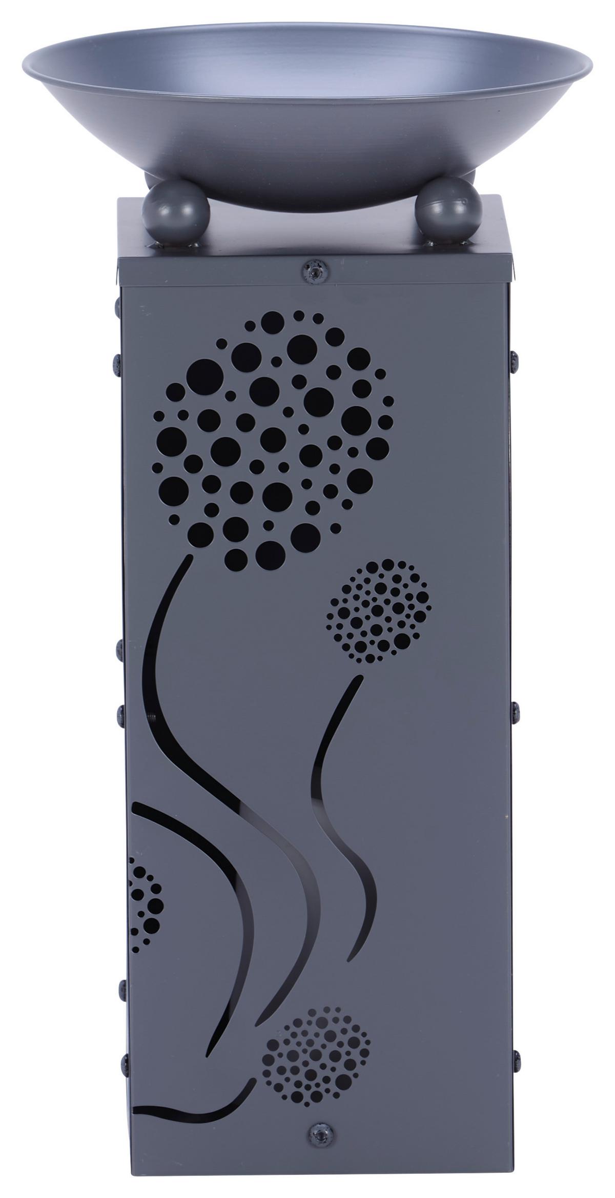 Led Dekosäule mit Schale Pusteblume H: 39 cm - Grau, Basics, Metall (21/21/39cm)