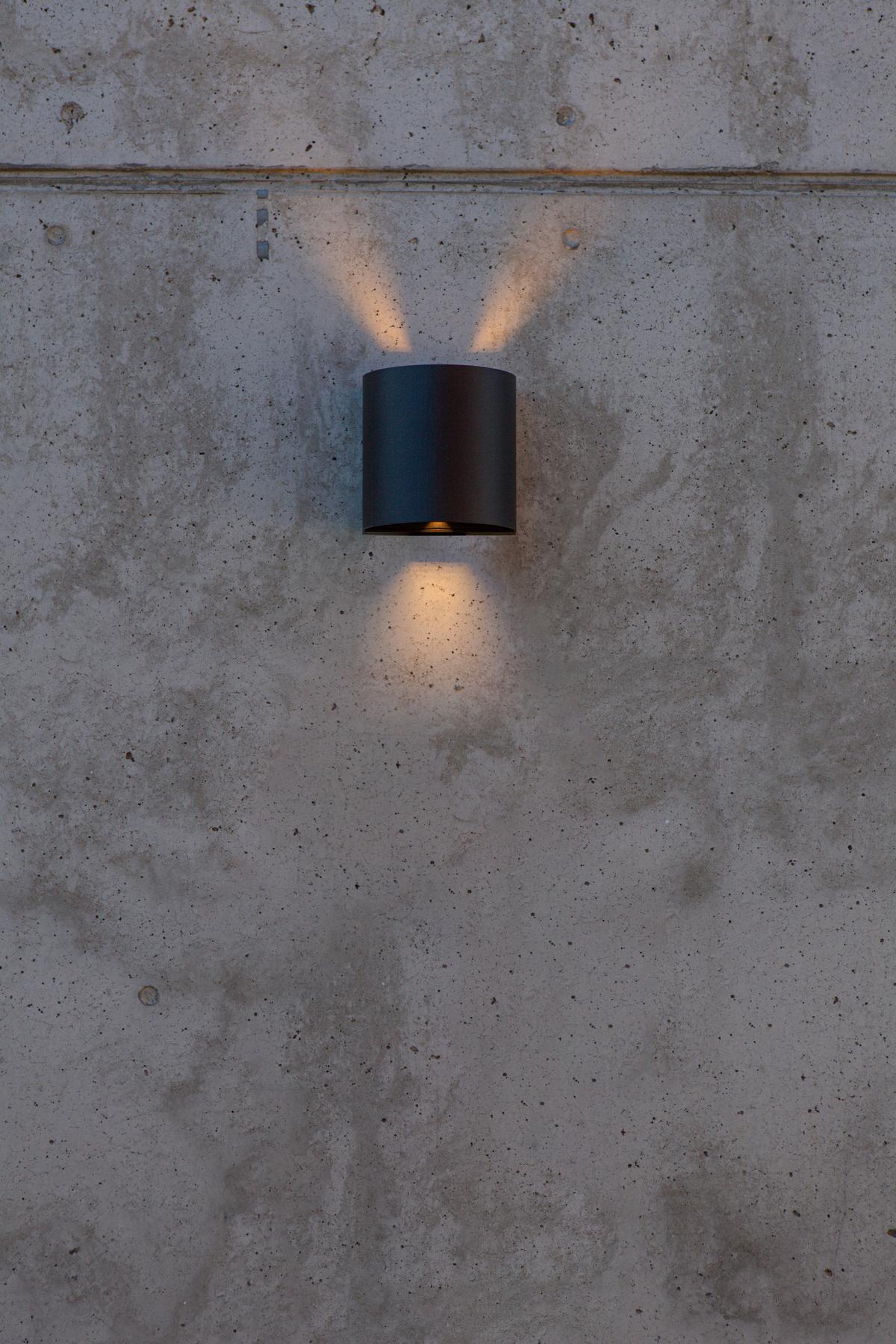 Außenwandleuchte Gemini Beams Schwarz L: 11 Cm - Schwarz, Basics, Metall (11/11/7,3cm)