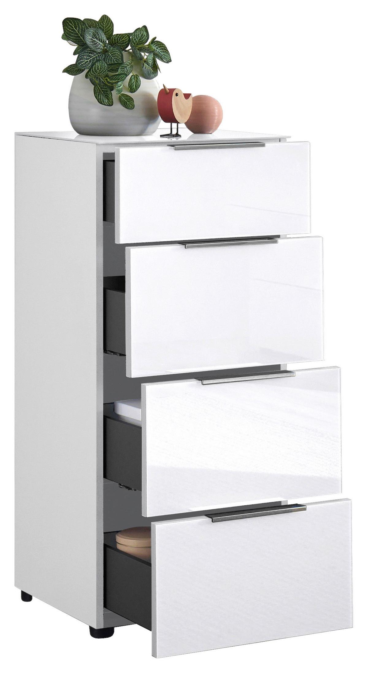 KOMODA SIENA -EXKLUSIV- - čierna/biela, Modern, kov/kompozitné drevo (45/99/40cm) - Mömax
