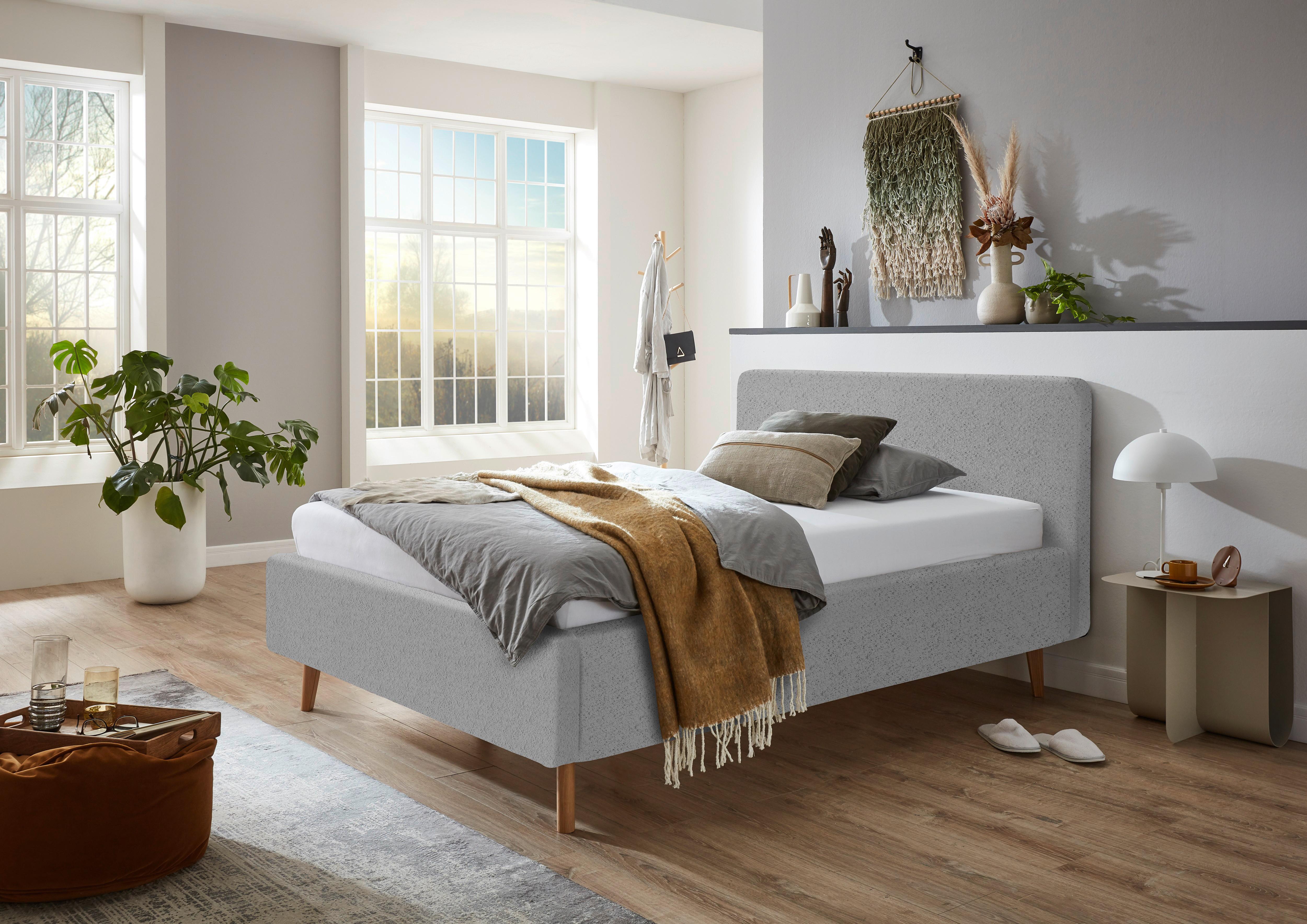 Polsterbett Mattis Abriamo Grau 160x200cm - Eichefarben/Grau, Design, Textil (160/200cm) - MID.YOU