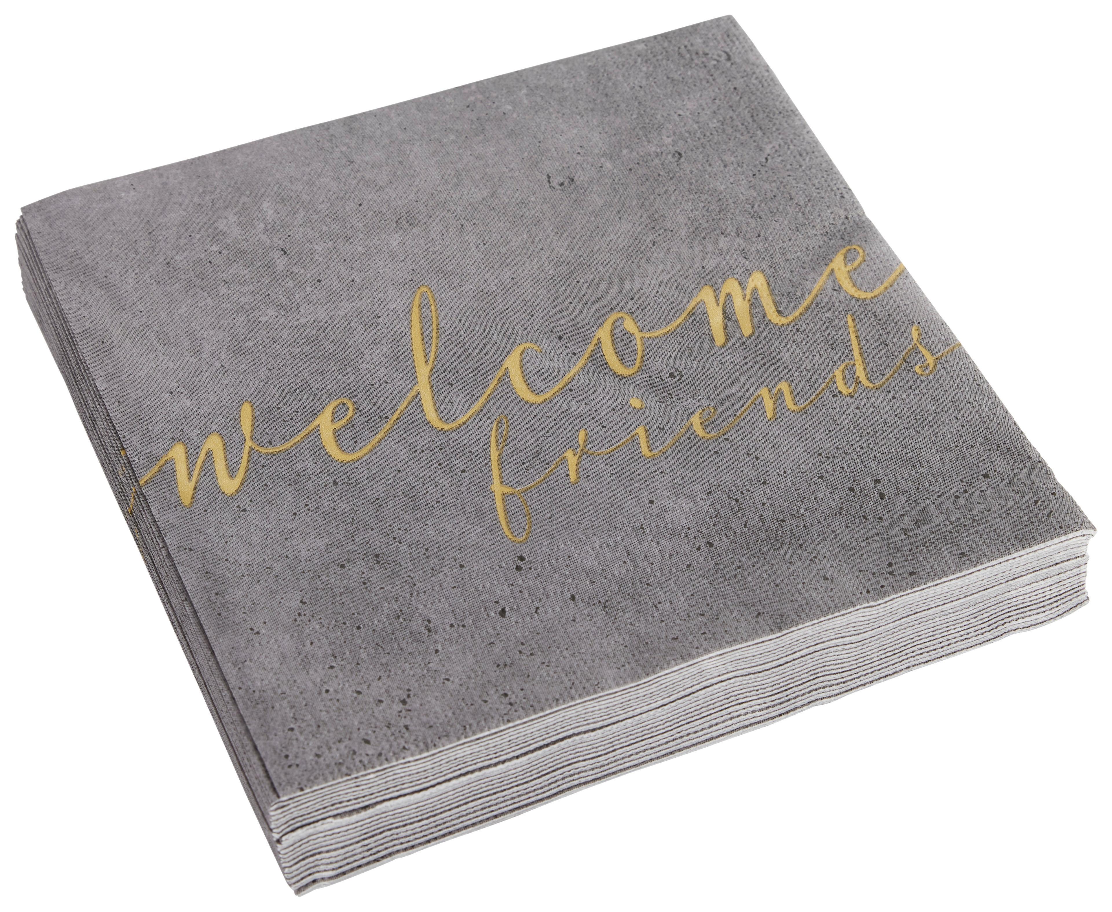 UBROUSEK KAI - tmavě šedá/barvy zlata, papír (33/33cm)