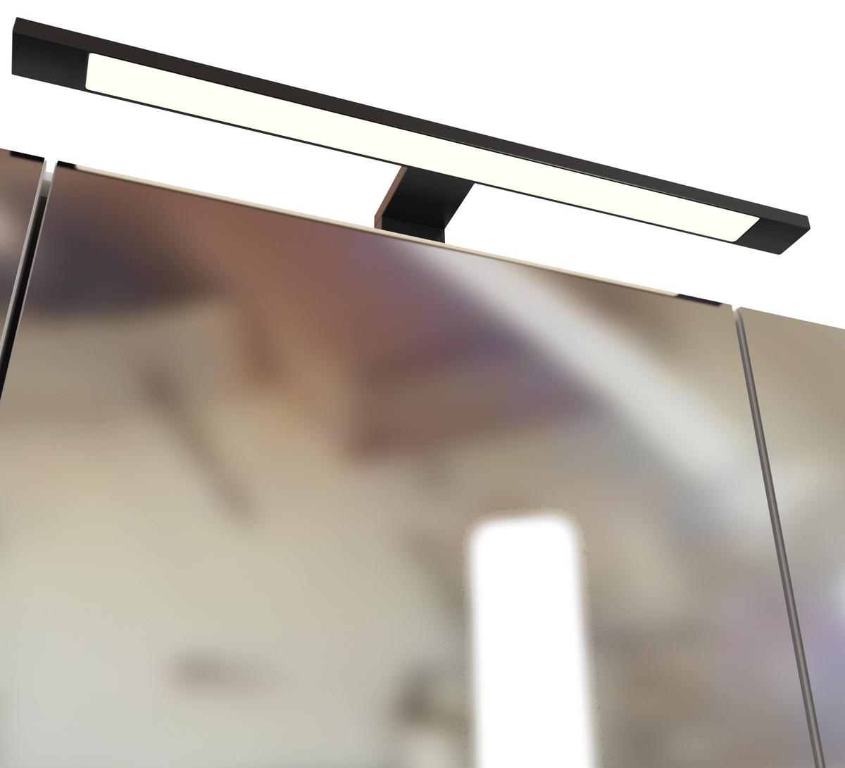 Spiegelschrank Luzern mit Led 3-Türig BxHxT: 70x64x20 cm Weiß - Weiß, KONVENTIONELL, Glas/Holzwerkstoff (70/64/20cm) - Held