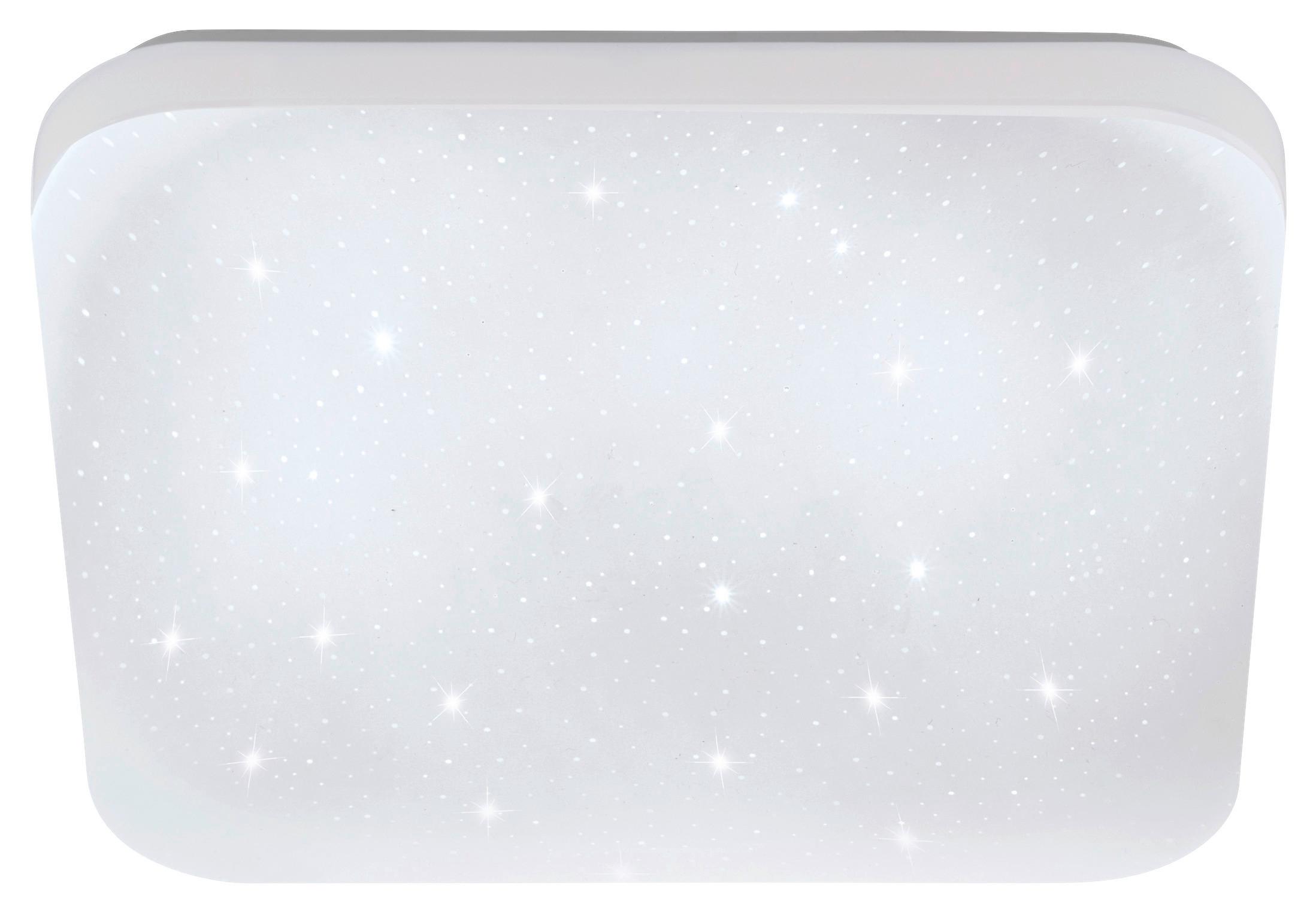 Led-deckenleuchte Frania-s 22x22 Cm Mit Kristalleffekt - Weiß, MODERN, Kunststoff/Metall (22cm)