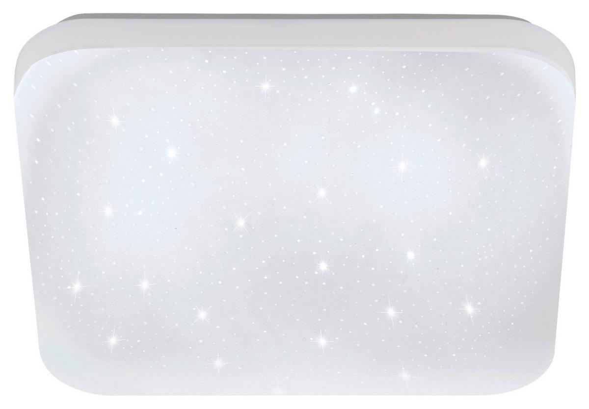 Led-deckenleuchte Frania-s 22x22 Cm Mit Kristalleffekt - Weiß, MODERN, Kunststoff/Metall (22cm)