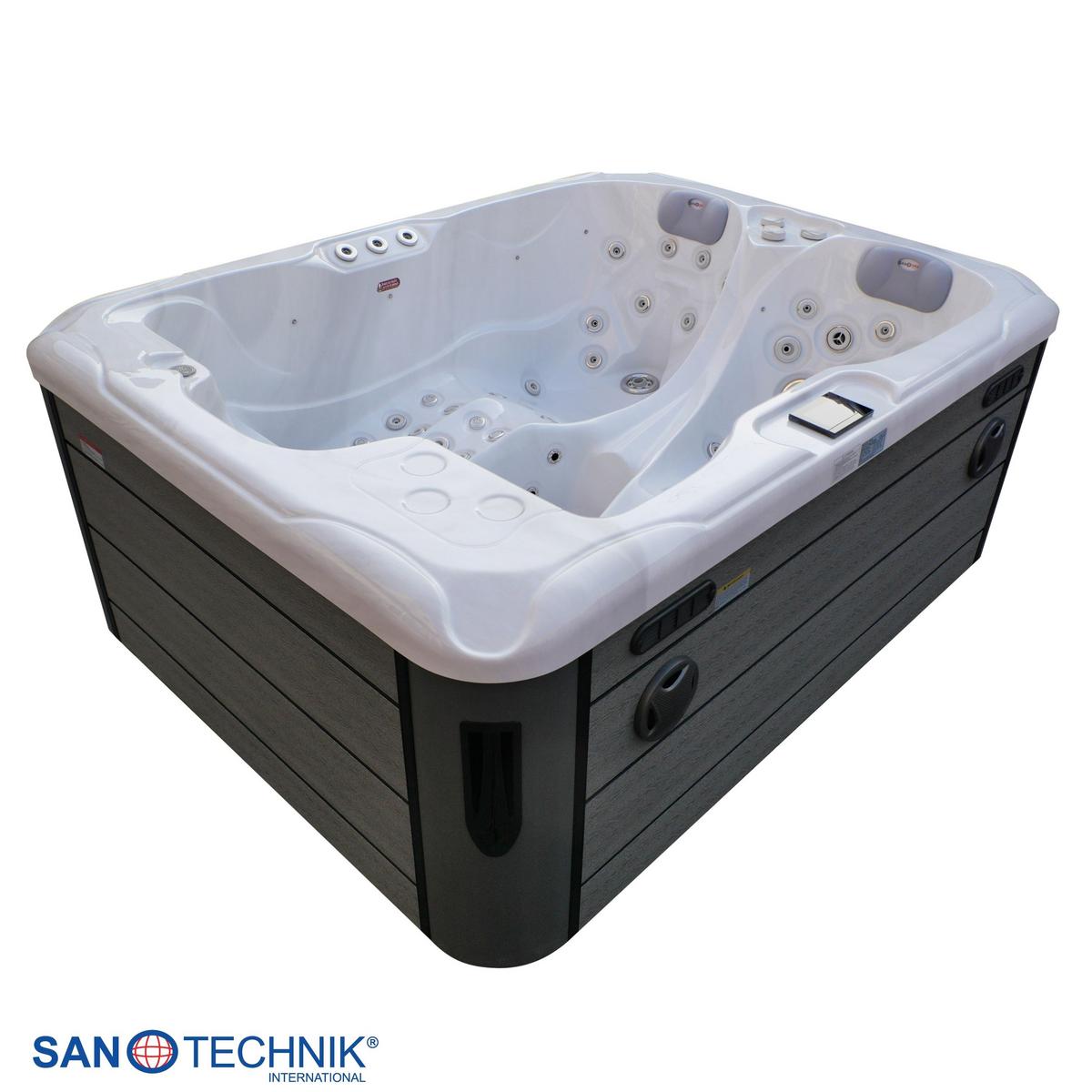 WHIRLPOOL Capri Grauweiß B: 210 cm - Grauweiß, KONVENTIONELL, Kunststoff (210/160/90cm) - Sanotechnik
