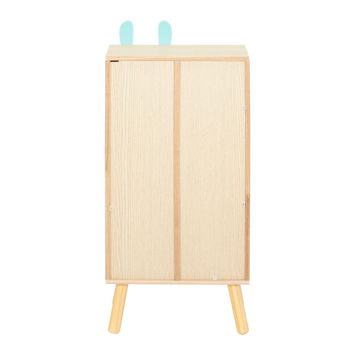 Detský regál LANNY modrá, sivá, ružová - viacfarebná/prírodná farba, Modern, drevo (40/83/25cm) - Bessagi Kids