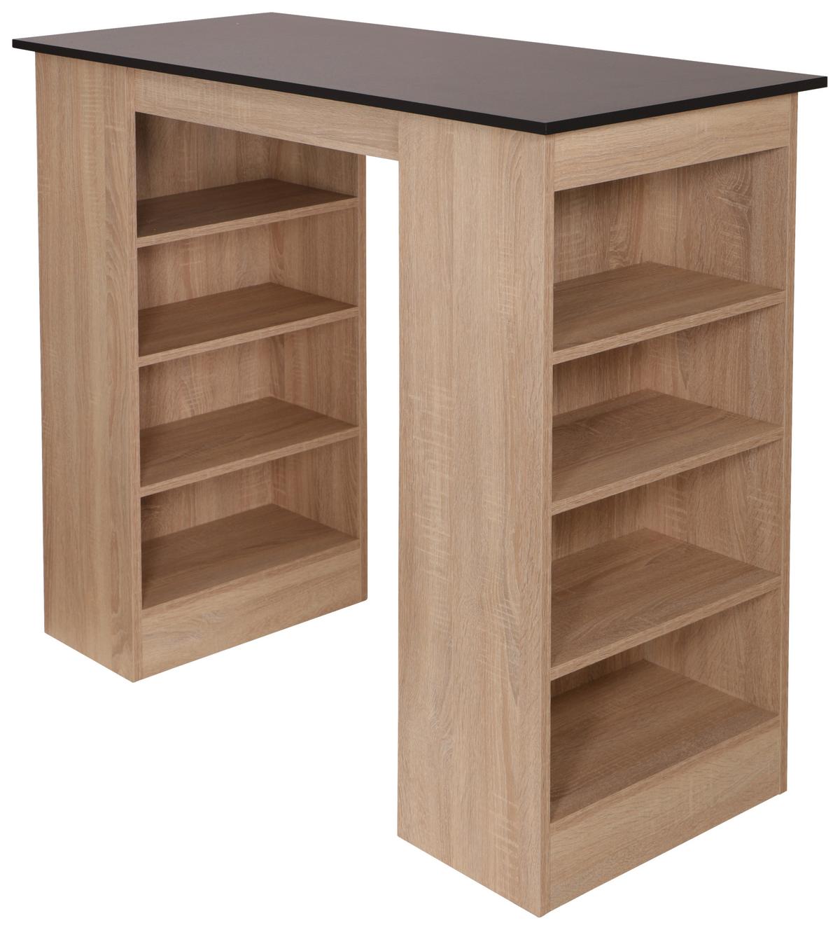 Bartisch Merle Schwarz, Eiche Dekor L: 103 cm - Eichefarben/Schwarz, Design, Holzwerkstoff (103/50/115cm) - Respekta