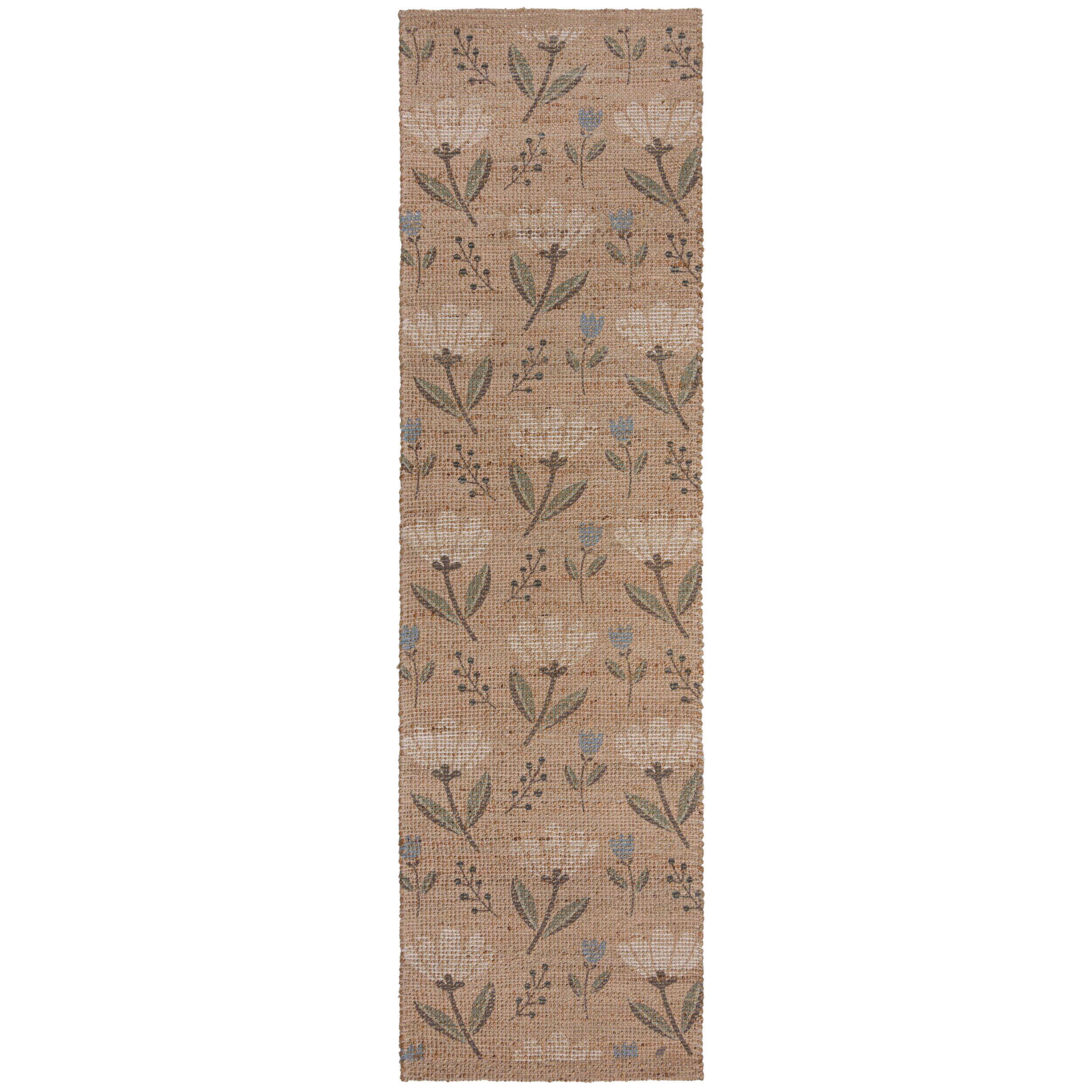 Juteteppich Arriana Jute Floral N 60x230 - Naturfarben, Basics, Textil (60/230cm)
